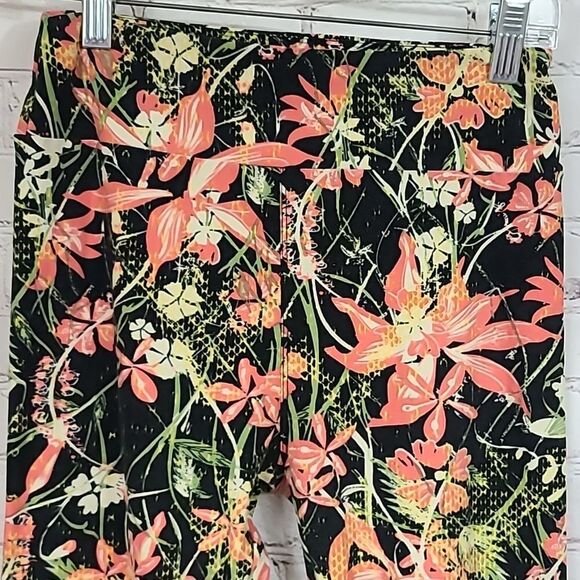 LuLaRoe Coral Lily One Size (2-10) Butter Soft Legging Floral Print Stretch Pant - Picture 6 of 8